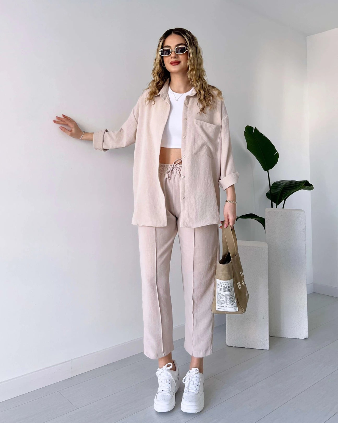 Iva Women’s Minimal Co-Ord Set - Baige