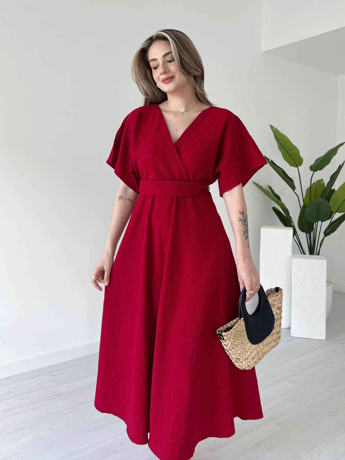 Rouge Red Evora Midi Dress