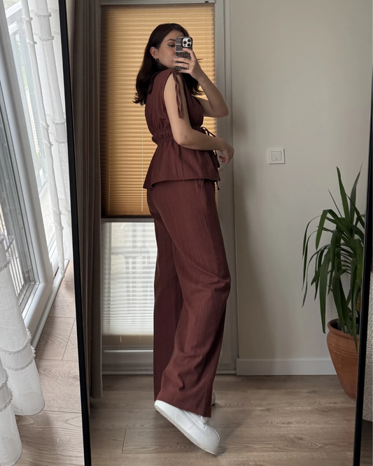 Velvet Wine Tied Grace Co-ord