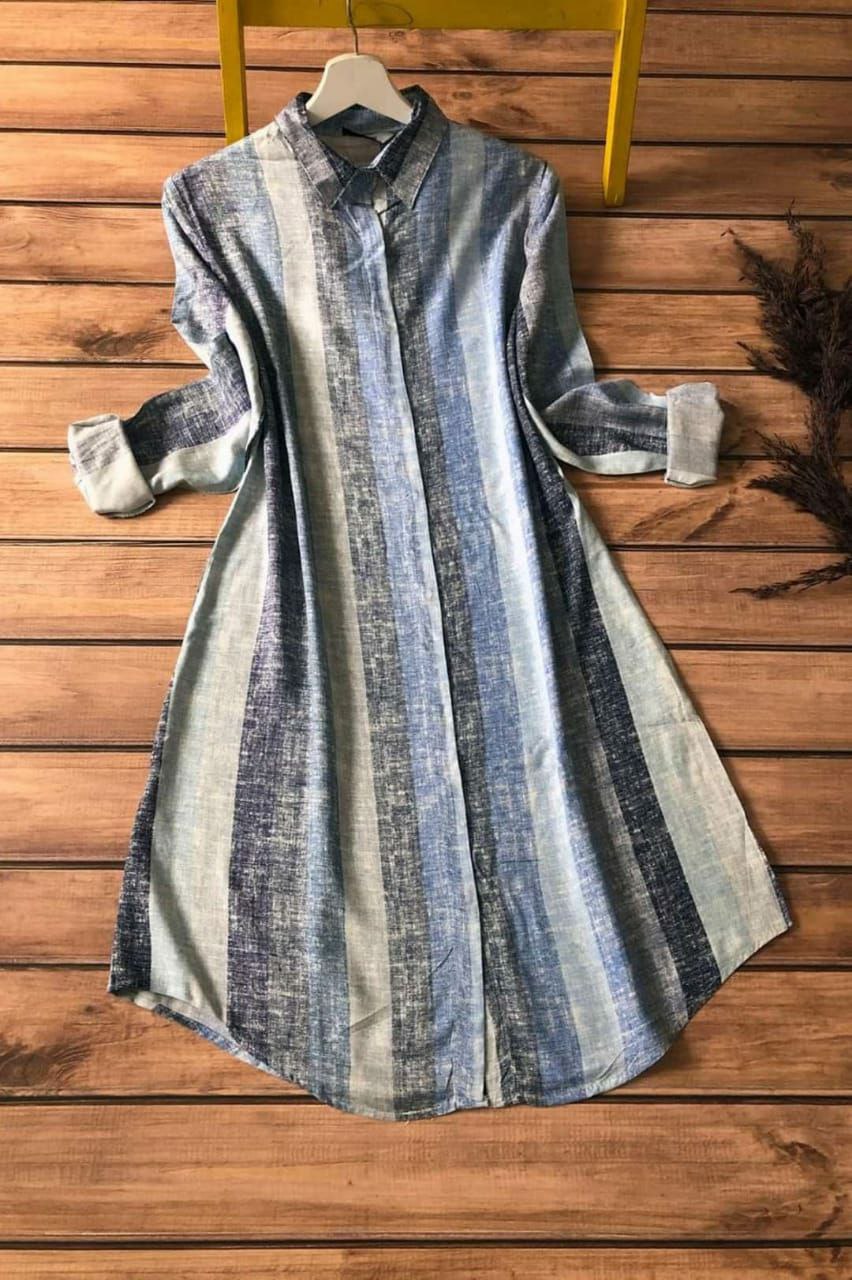 Coastal Stripes Shirt Dress