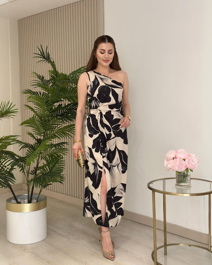 Inkleaf Drape One-Shoulder Dress