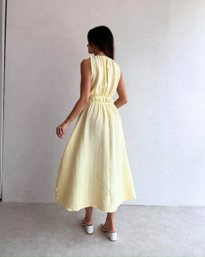 Sunlit Crinkle Midi Dress