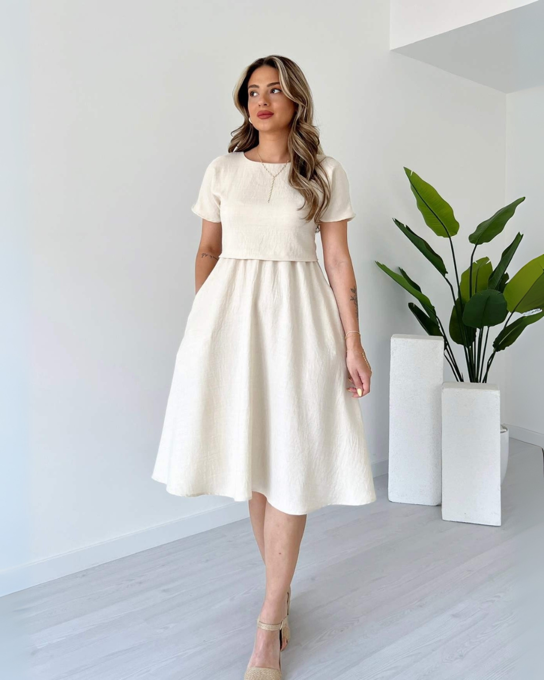 Snow White Whisper Midi Dress