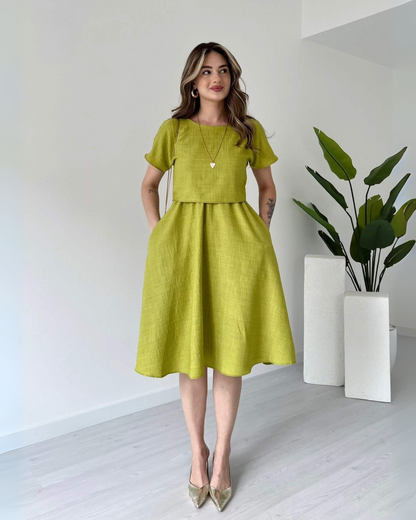 Lively Green Whisper Midi Dress