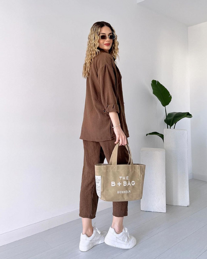 Iva Women’s Minimal Co-Ord Set - Brown