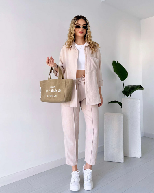 Iva Women’s Minimal Co-Ord Set - Baige