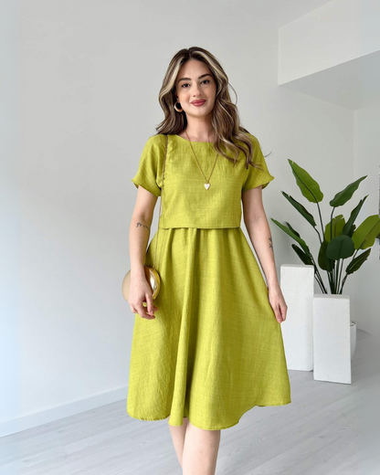 Lively Green Whisper Midi Dress