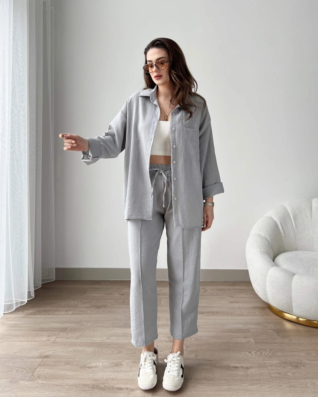 Iva Women’s Minimal Co-Ord Set - Grey