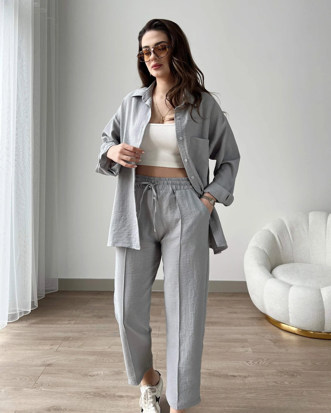 Iva Women’s Minimal Co-Ord Set - Grey