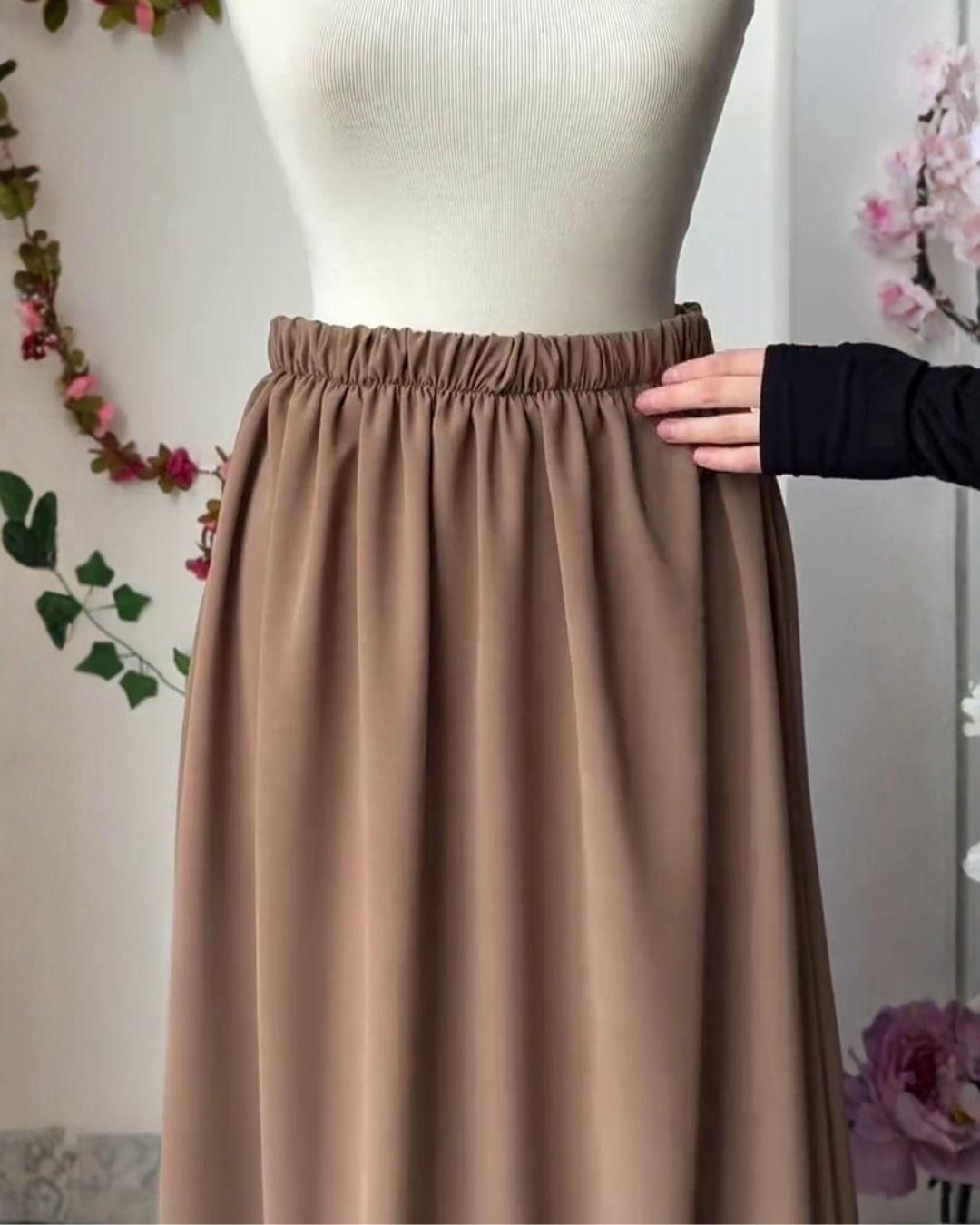 Grace – Mocha Brown Rayon Co-ord Set with Gathered Top