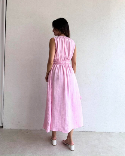 Candyfloss Crinkle Midi Dress