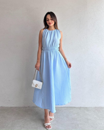 Ocean Crinkle Midi Dress