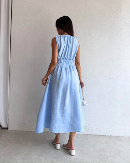 Ocean Crinkle Midi Dress