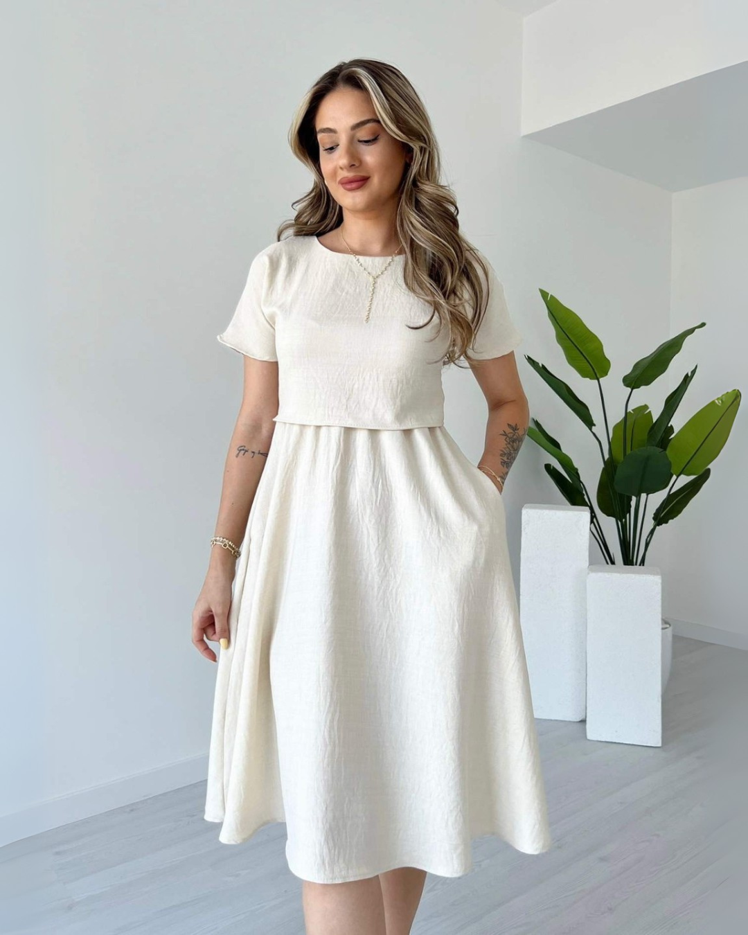 Snow White Whisper Midi Dress