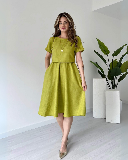 Lively Green Whisper Midi Dress