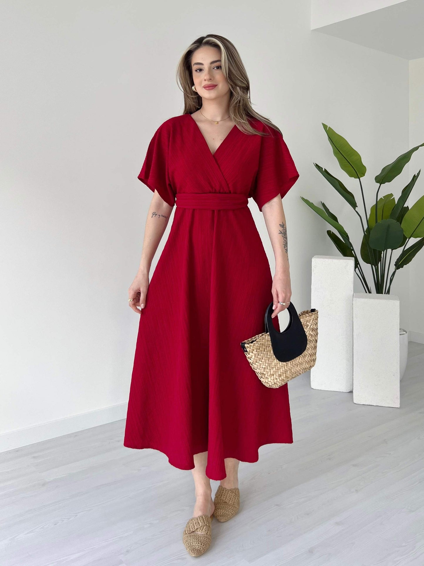 Rouge Red Evora Midi Dress