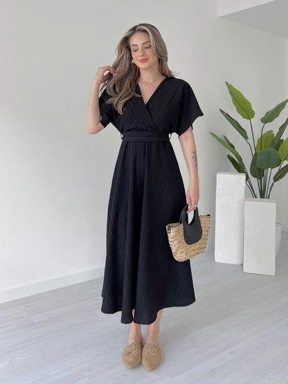 Noire Black Evora Midi Dress