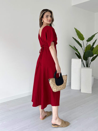 Rouge Red Evora Midi Dress