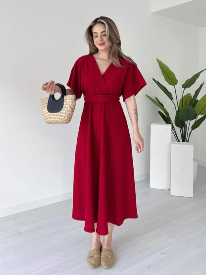 Rouge Red Evora Midi Dress