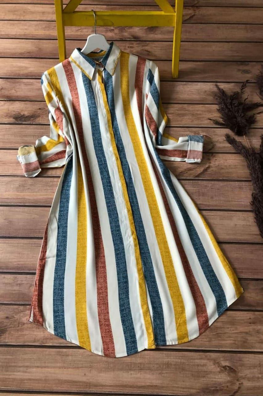 Coastal Stripes Shirt Dress