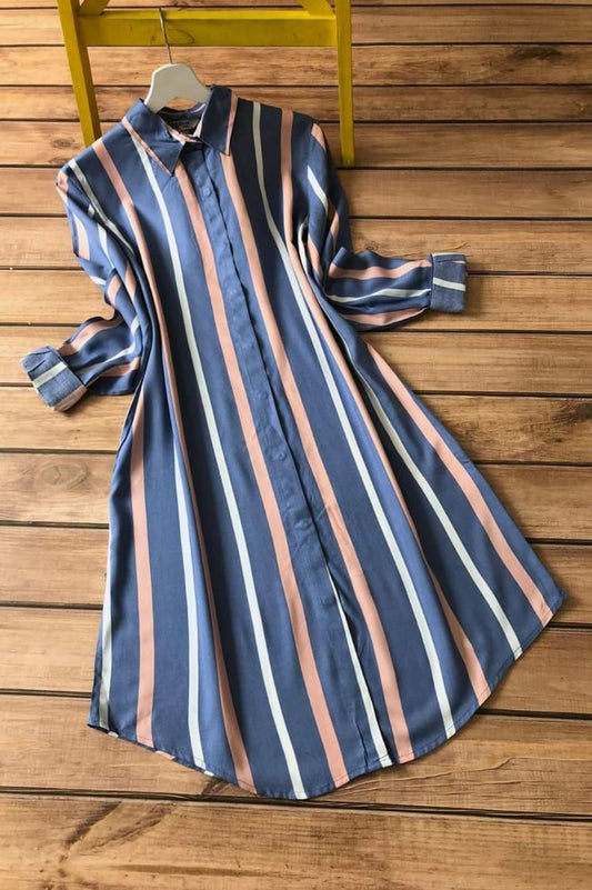 Coastal Stripes Shirt Dress