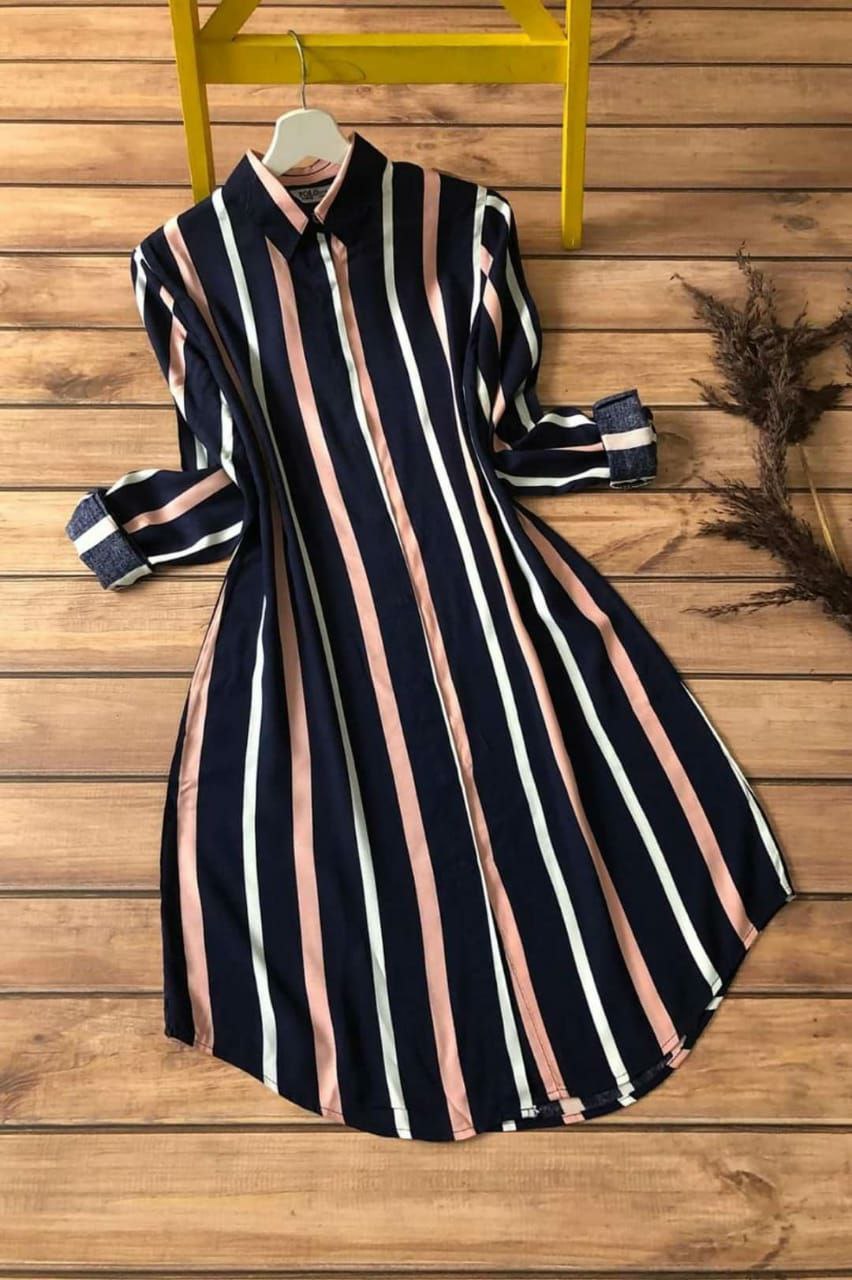 Coastal Stripes Shirt Dress